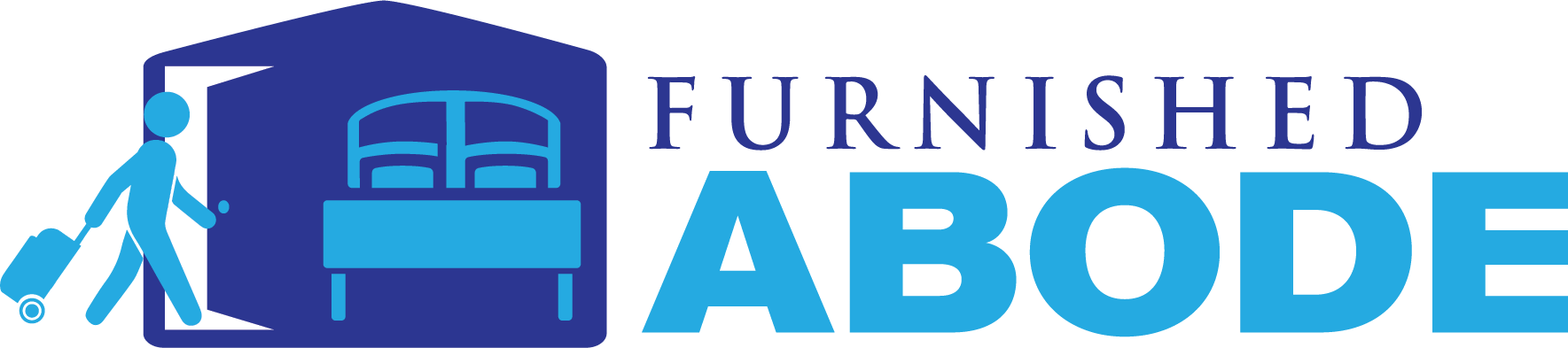 A black background with blue letters that say furniture abc.